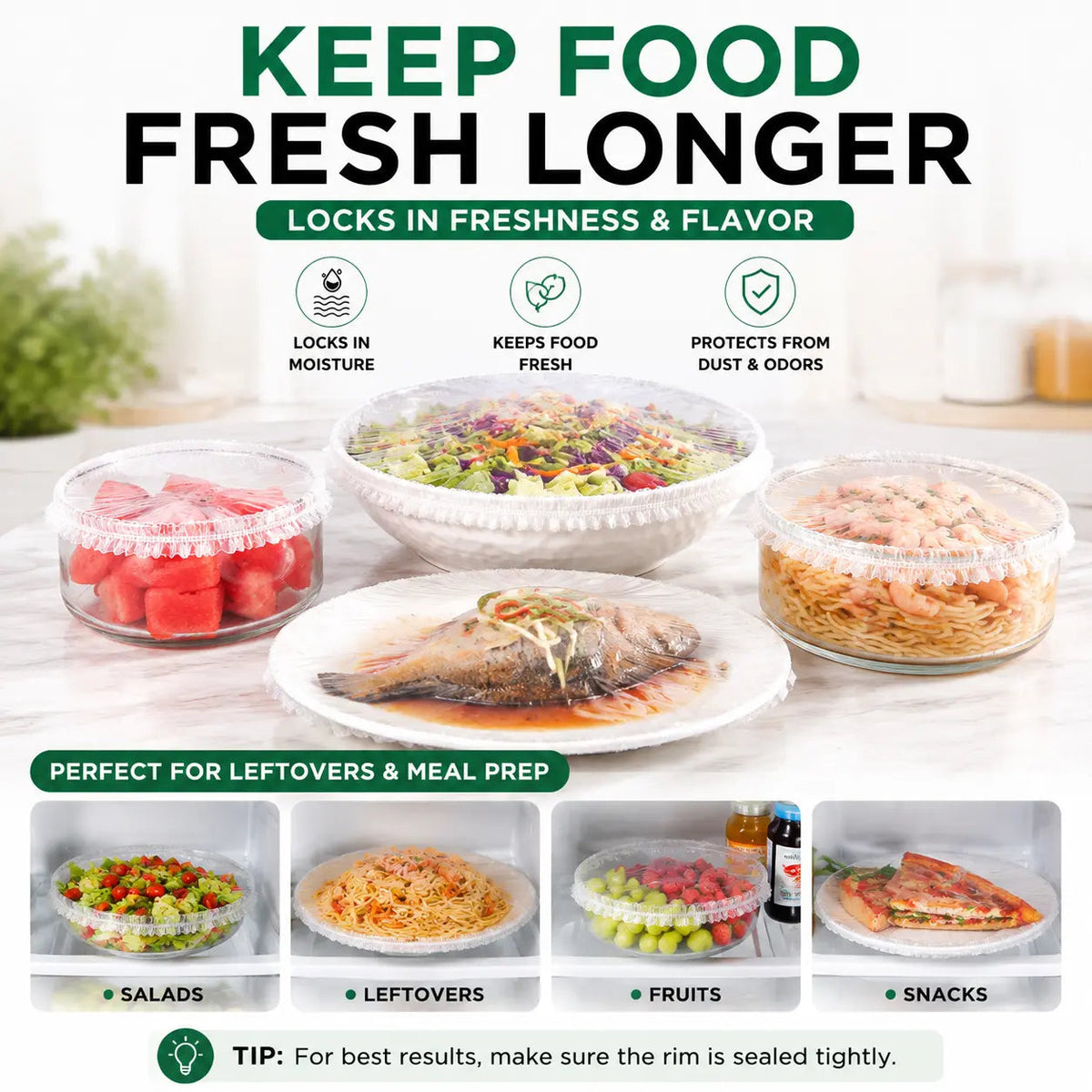 🔥Kitchen Stretch Covers – The Easy Way To Cover Bowls, Plates & Food